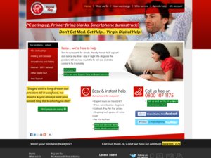 Virgin Digital Help website