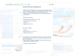 WestJet website