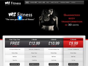 Wiz Fitness website