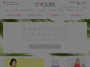 Yours Clothing website